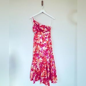 Billy J Hayley midi dress pink and coral floral pattern size 6 (XS)